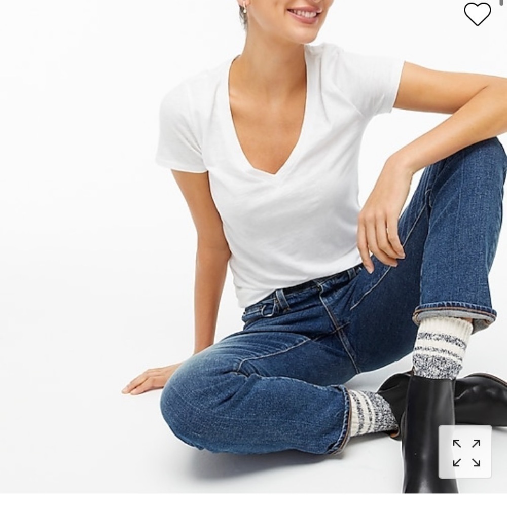 NEW JCREW Vintage slub cotton V-neck tee